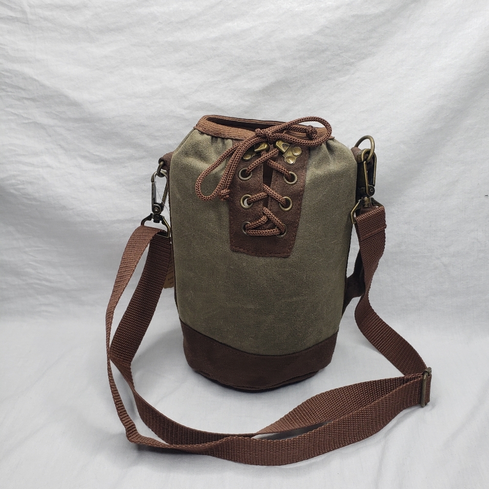Legacy Olive and Brown Canvas Duffel Bag